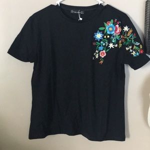 NWT Floral Embroidered T-shirt